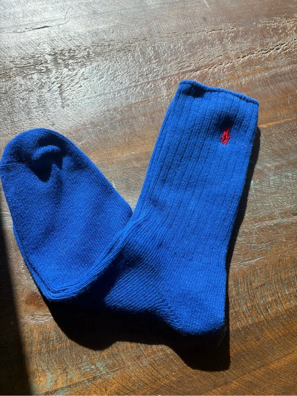 Polo by Ralph Lauren Royal Blue Crew Sock with Red Pony